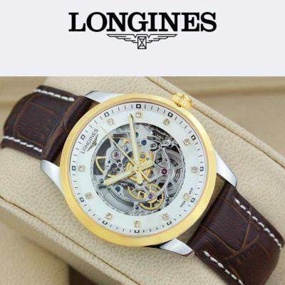 瑞士名表 浪琴(Longines)名匠系列  男士自动缕空机械表 18K金 高端男士腕表