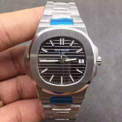 【高端】百达翡丽Patek Philippe Nautilus Joaillerie商务版三针瑞士男士机械腕表 黑面 香港组装 