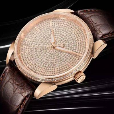 帕玛强尼(Parmigiani Fleurier) Tonda系列 18K玫瑰金 满天星 男士自动机械表手表（配一条鳄鱼皮）