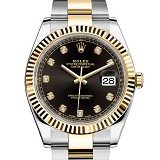 Rolex 劳力士 Datejust 日志型系列126333-0005钢牙圈黑面男表 18K包金 香港组装 