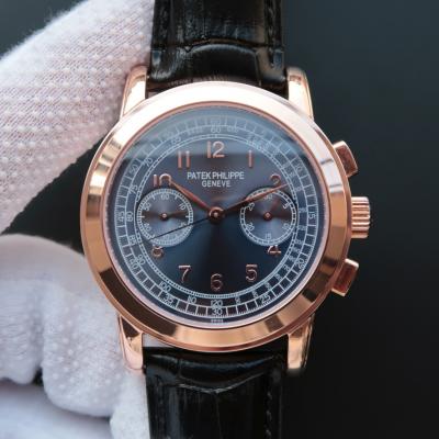 百达翡丽PATEK PHILIPPE SA 超级复杂功能时计系列 5070 18K玫瑰金 蓝面 手动上链机械男士