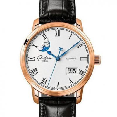 格拉苏蒂原创 Glashütte Original Senator 精髓系列100-04-32-15-50 18K玫瑰金白盘 男士自动机械表