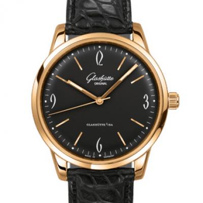 格拉苏蒂原创 Glashütte Original Senator 20世纪复古系列1-39-52-02-01-04 18K玫瑰金 黑盘 男士自动机械表