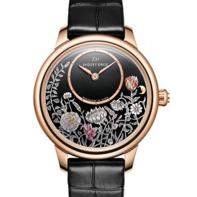 雅克德罗Jaquet Droz Les Ateliers D’art系列 J005003219 18K玫瑰金 缟玛瑙珍珠母贝时分小针 女士自动机械表