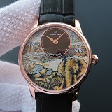 雅克德罗Jaquet Droz Les Ateliers D’art系列 J005003219 蛋壳镶嵌大象 18K玫瑰金 女士自动机械表