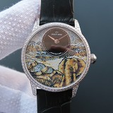 雅克德罗Jaquet Droz Les Ateliers D’art系列 J005003219 蛋壳镶嵌大象 镶钻 女士自动机械表