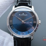 【经典宝珀铂金表底价格】宝珀Blancpain VILLERET经典系列 6651-1127-55B 蓝盘 男士自动机械表